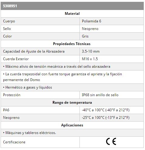 Conector Glndula M16 aj 3.5-10