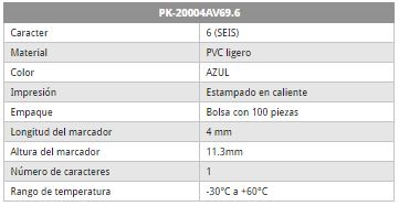 Marcador azul p cable B 100