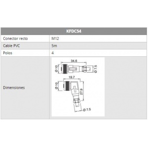 Cable con conector M12